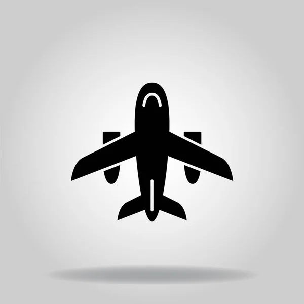 Logo Oder Symbol Des Passagierflugzeug Symbols Mit Schwarzem Füllstil — Stockvektor