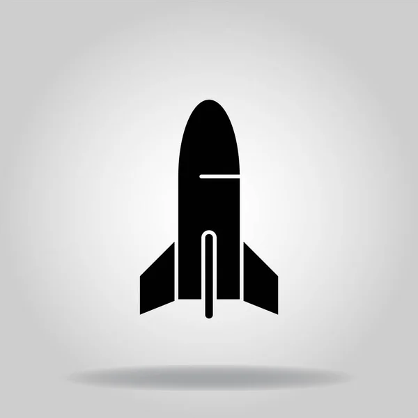 Logo Atau Simbol Ikon Roket Dengan Gaya Isian Hitam - Stok Vektor