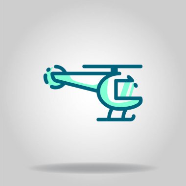İkili mavi renkli helikopter simgesinin logosu veya sembolü