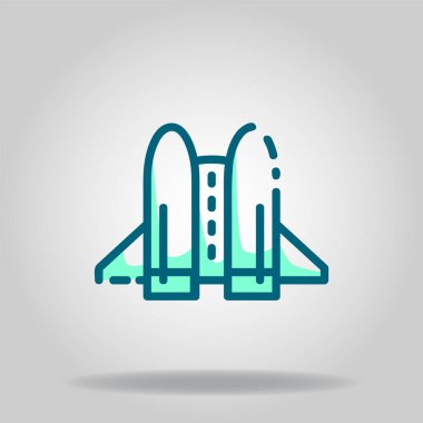 İkili mavi renk biçimli jetpack simgesinin logosu veya sembolü
