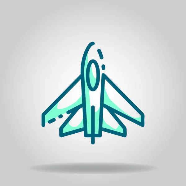 Logotyp Eller Symbol För Flygplansikonen Med Tvåfärgad Blå Stil — Stock vektor