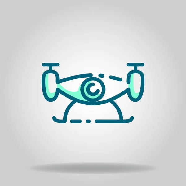 Logotipo Símbolo Ícone Drone Com Estilo Cor Azul Twotone — Vetor de Stock