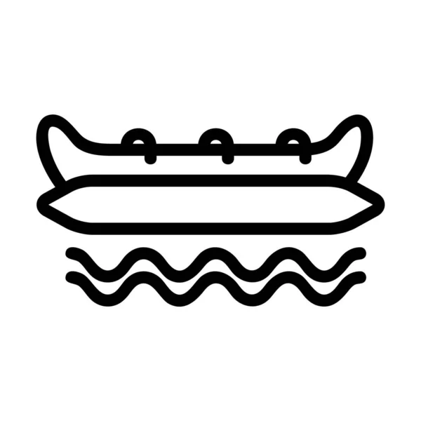 Logo Oder Symbol Des Bananenbootsymbols Mit Schwarzer Linie — Stockvektor