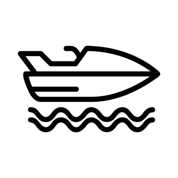 Logo Symbol Boat Motor Icon Black Line Style — Stock Vector