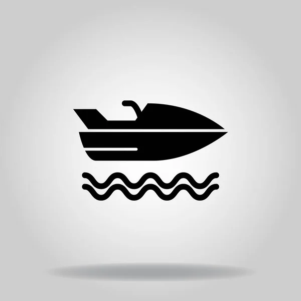 Logó Vagy Szimbólum Hajó Motoros Ikon Fekete Töltelék Stílus — Stock Vector