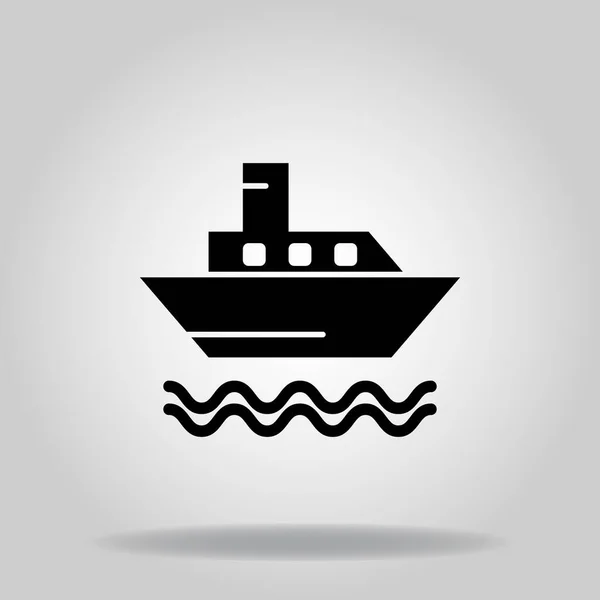 Logo Symbole Icône Bateau Ferry Avec Style Remplissage Noir — Image vectorielle