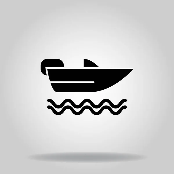 Logo Oder Symbol Des Segelbootsymbols Mit Schwarzem Füllstil — Stockvektor