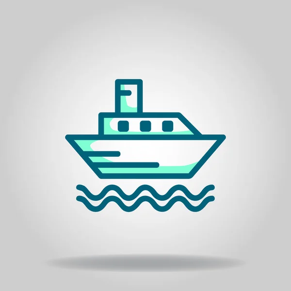 Logo Symbol Ferry Boat Icon Twotone Blue Color Style — Stock Vector