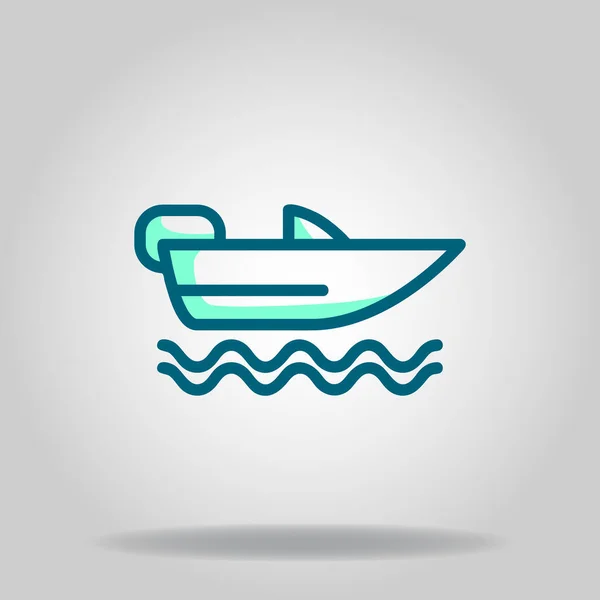 Logo Oder Symbol Des Motorbootsymbols Mit Zweifarbiger Blauer Farbe — Stockvektor