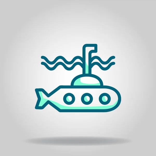 Logotipo Símbolo Del Icono Del Submarino Con Estilo Dos Tonos — Vector de stock