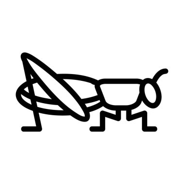 Siyah çizgi biçimli çekirge simgesinin logosu veya sembolü