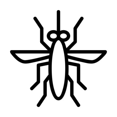 Siyah çizgi biçimli sivrisinek simgesinin logosu veya sembolü