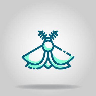 İkili mavi renk biçimli güve simgesi ya da simgesi