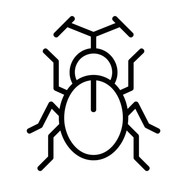 Bug Icoon Logo Grote Lijnen — Stockvector
