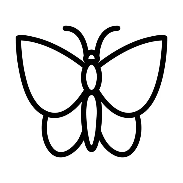 黒のラインスタイルの蝶のアイコンのロゴやシンボル — ストックベクタ