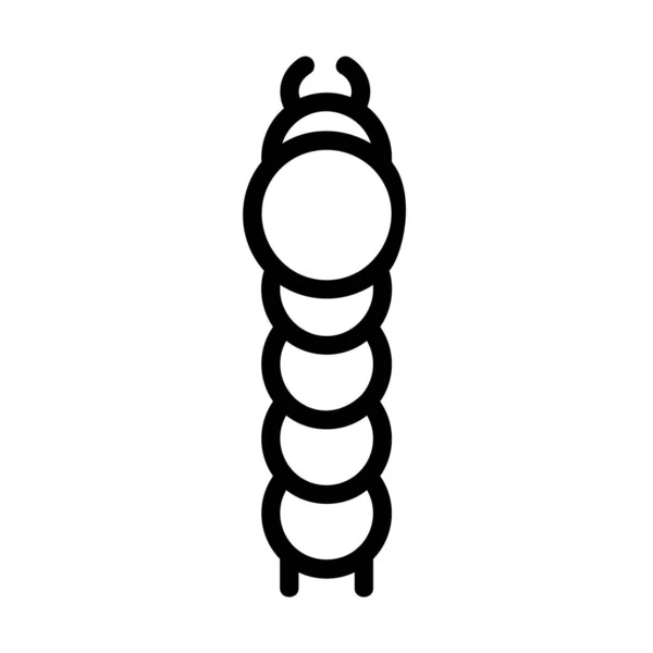 黒い線のスタイルの毛虫アイコンのロゴやシンボル — ストックベクタ