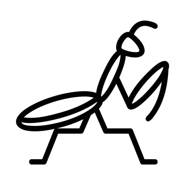 Logo Oder Symbol Der Gottesanbeterin Mit Schwarzem Linienstil — Stockvektor