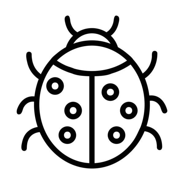Logo Symbool Van Lieveheersbeestje Pictogram Met Zwarte Lijn Stijl — Stockvector