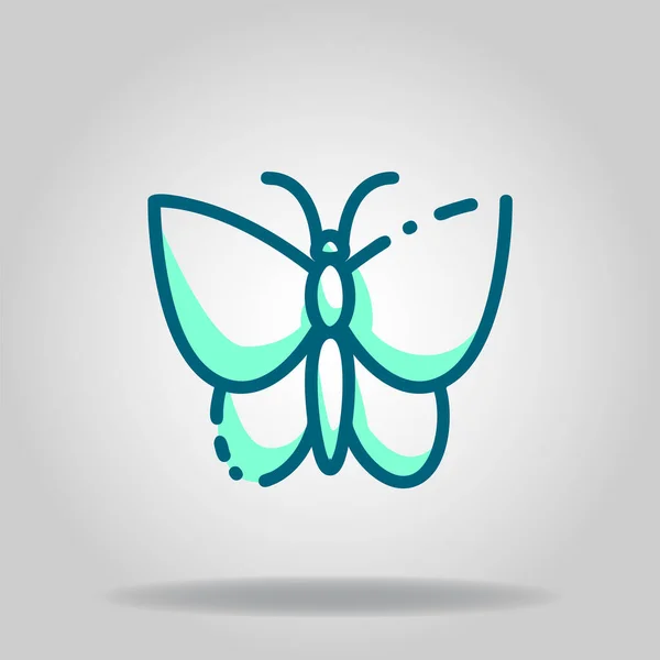 蝶のアイコンのロゴやシンボルは 2つの青の色のスタイルで — ストックベクタ