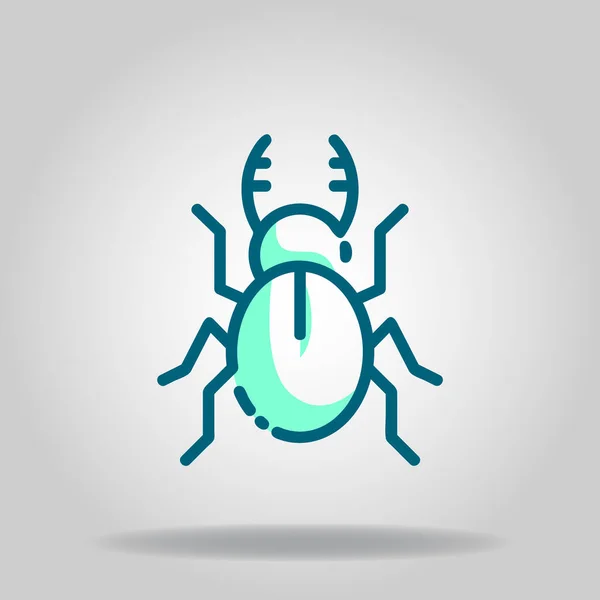 Logo Symbool Van Bug Icoon Met Twotone Blauwe Kleur Stijl — Stockvector