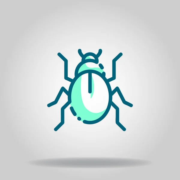 Logo Oder Symbol Des Insektensymbols Mit Zweifarbiger Blauer Farbe — Stockvektor