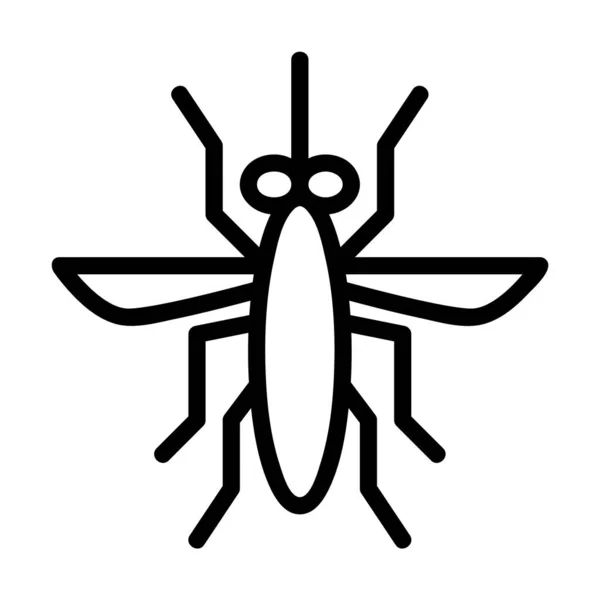 Logo Oder Symbol Des Moskito Symbols Mit Schwarzer Linie lizenzfreie Stockillustrationen