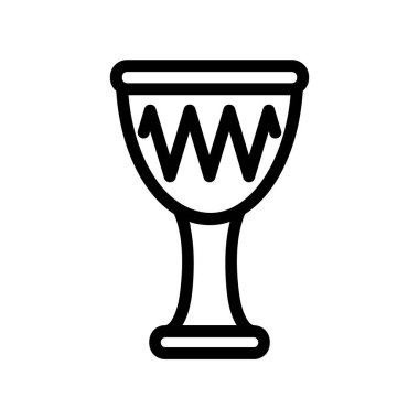 Siyah çizgi biçimli djembe simgesinin logosu veya sembolü