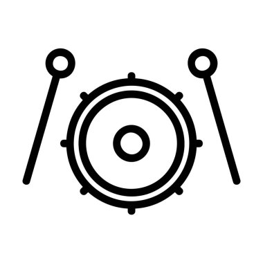 Siyah çizgi biçimli davul simgesi veya simgesi