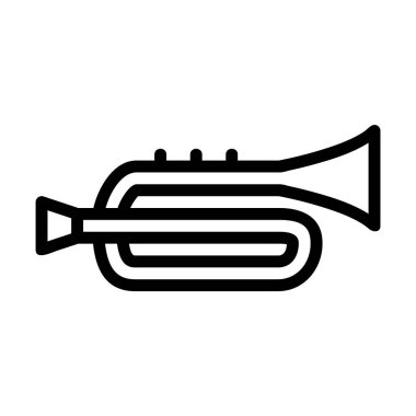Siyah çizgi biçimli trompet simgesi ya da simgesi