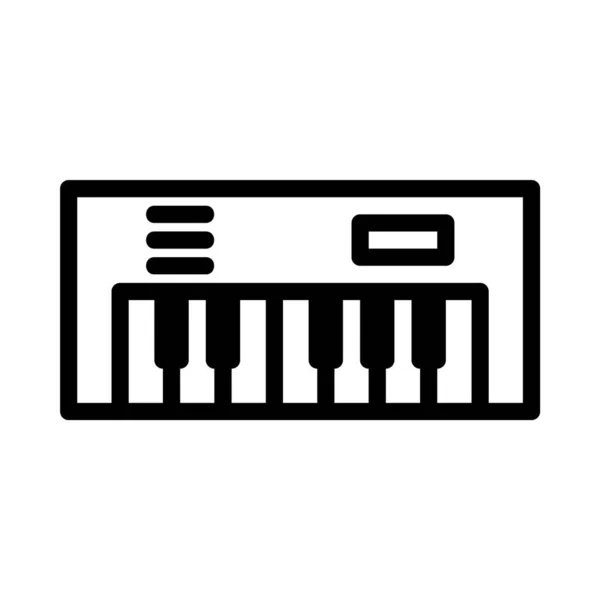 黑线风格数字钢琴图标的标志或符号 — 图库矢量图片