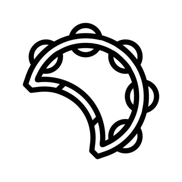 黒のラインスタイルのタンバリンアイコンのロゴやシンボル — ストックベクタ