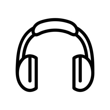 Siyah çizgi biçimli kulaklık simgesi veya logosu