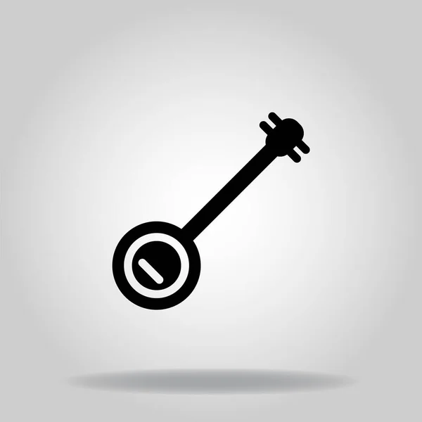 Logo Symbol Banjo Icon Black Fill Style — Stock Vector