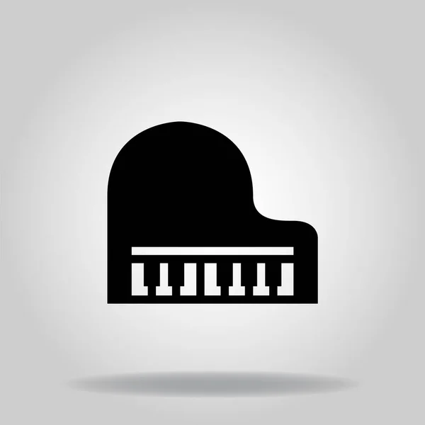 Logo Símbolo Del Icono Piano Cola Con Estilo Relleno Negro — Archivo Imágenes Vectoriales
