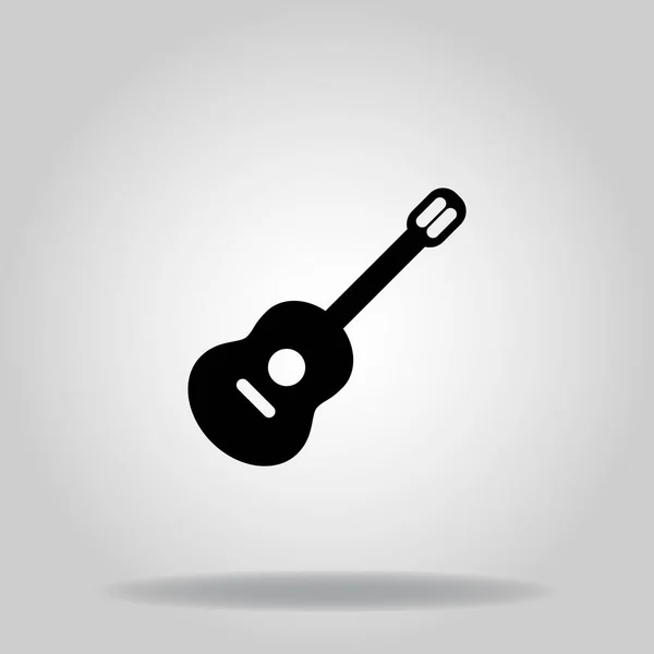 Logo Symbole Icône Guitare Avec Style Remplissage Noir — Image vectorielle