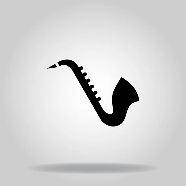 Logo Symbole Icône Saxophone Avec Style Remplissage Noir — Image vectorielle