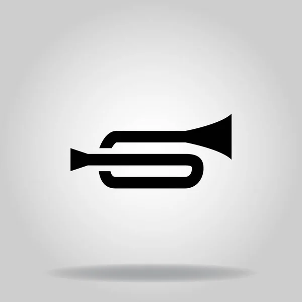 Logotipo Símbolo Del Icono Trompeta Con Estilo Relleno Negro — Archivo Imágenes Vectoriales