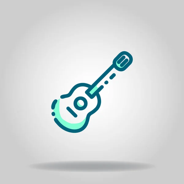 Logo Symbole Icône Guitare Avec Style Couleur Bleu Twotone — Image vectorielle