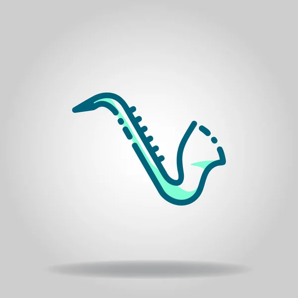 Logotyp Eller Symbol För Saxofon Ikon Med Twotone Blå Färg — Stock vektor