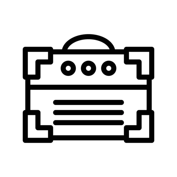 Логотип Символ Значка Усилителя Черной Линией — стоковый вектор