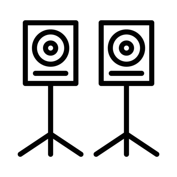 Логотип Або Символ Піктограми Звукової Системи Стилем Чорної Лінії — стоковий вектор