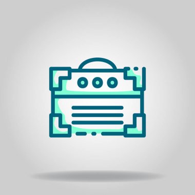 İkili mavi renk biçimli amplifikatör simgesinin logosu veya sembolü