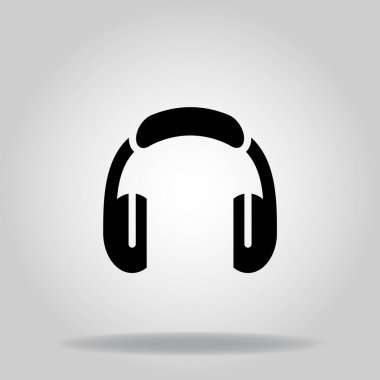 Siyah dolgu biçimli kulaklık simgesi ya da simgesi