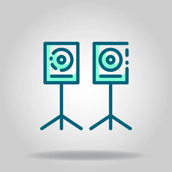 双色调蓝色音响系统图标的标志或符号 — 图库矢量图片