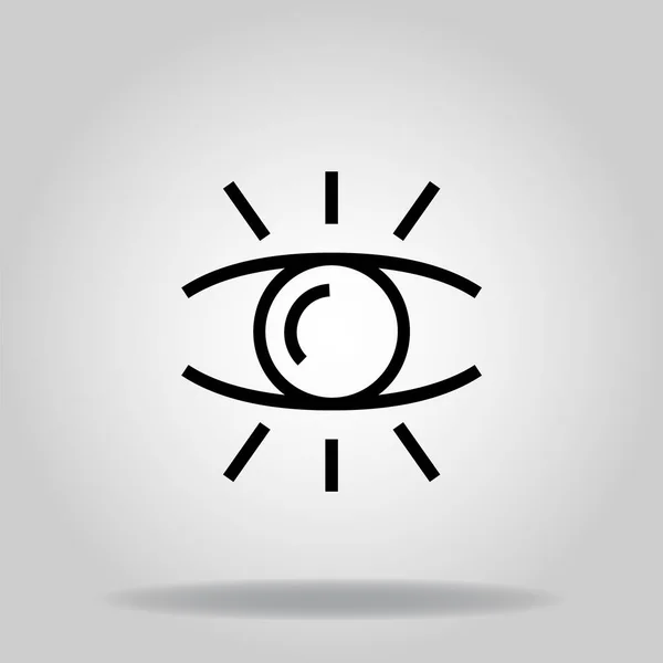 Logotipo Símbolo Ícone Olho Vermelho Com Estilo Linha Preta — Vetor de Stock