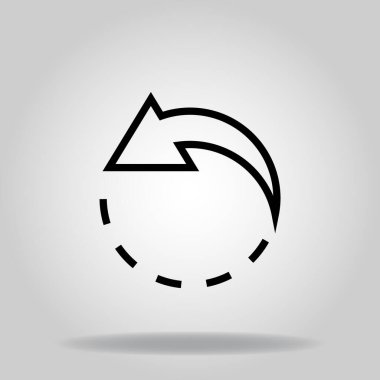 Siyah çizgi biçimli sol simgenin logosu veya sembolü