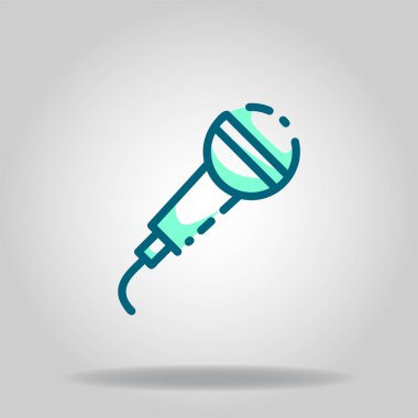 İkili mavi renkli mikrofon simgesinin logosu veya sembolü