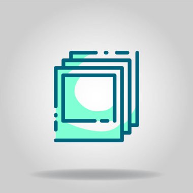 İkili mavi renk biçimli galeri simgesinin logosu veya sembolü