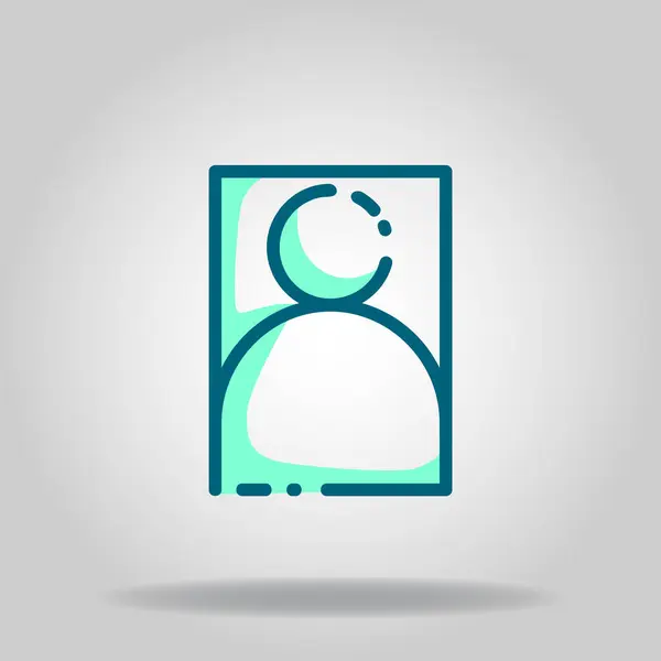 Logotipo Símbolo Del Icono Retrato Con Dos Tonos Color Azul — Vector de stock