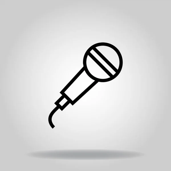Λογότυπο Σύμβολο Του Εικονιδίου Μικροφώνου Στυλ Μαύρης Γραμμής — Διανυσματικό Αρχείο